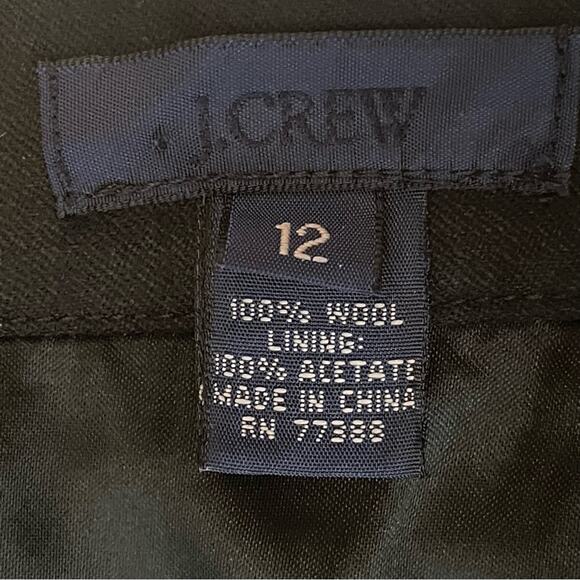 J Crew Black Pure Wool Dark Academia Prep OfficeCore Pleated Skirt NWOT Size 12 - Picture 8 of 11